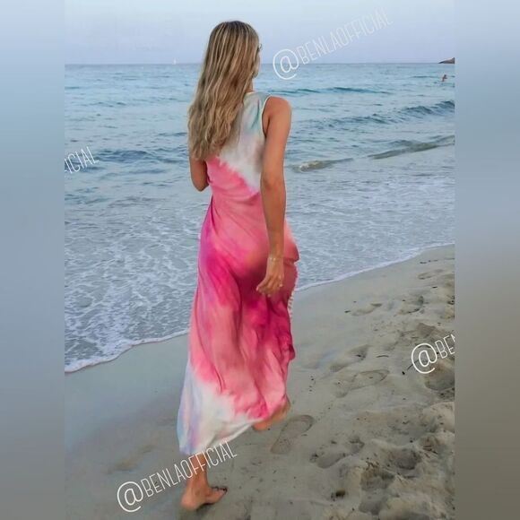 NWT ZARA Benla TIE DYE PRINTβMIDI DRESS - Picture 3 of 13